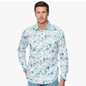 Robert Graham Sumter Long Sleeve Multi Color Geometric Button Down Shirt Size XL